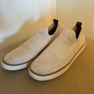 Womens Cream Slip-On Sneakers